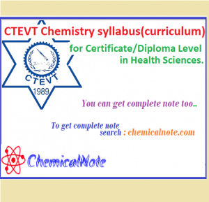 CTEVT Chemistry syllabus(curriculum) for Certificate/Diploma Level in Health Sciences