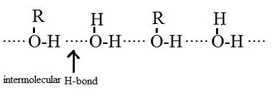 Hydrogen bond : Alcohols are more soluble in water.
