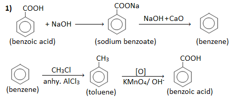 convert benzoic acid to benzene and vice versa