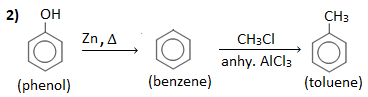 convert phenol to toluene
