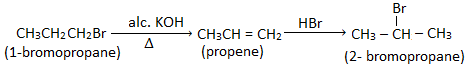 convert 1-bromopropane to 2-bromopropane and vice-versa.