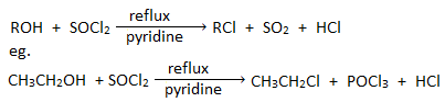 reaction of alcohol with SOCl2