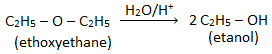 hydrolysis of ether