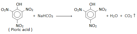 Picric acid (2,4,6-trinitrophenol) liberates carbon dioxide from aqueous sodium bicarbonate but phenol does not, why?