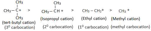 compare the stability of carbocation ( carbonium ion)