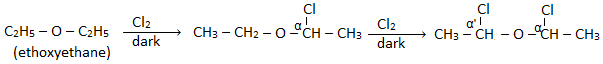 reaction of ether with chlorine