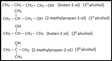 Isomerism in alcohols