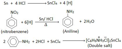 Laboratory preparation of aniline